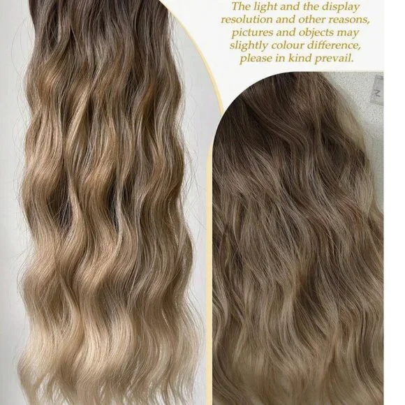 CLIP IN HAIR EXTENSIONS -Luxury Balayage / Ombre  Soft Blonde in  Curly … - Picture 5 of 7